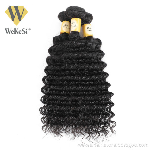 WKS Real Virgin Human Hair Unprocessed Body Wave Extensions With Thick Ends Brazilian Human Hair Cuticle Aligned Bundle